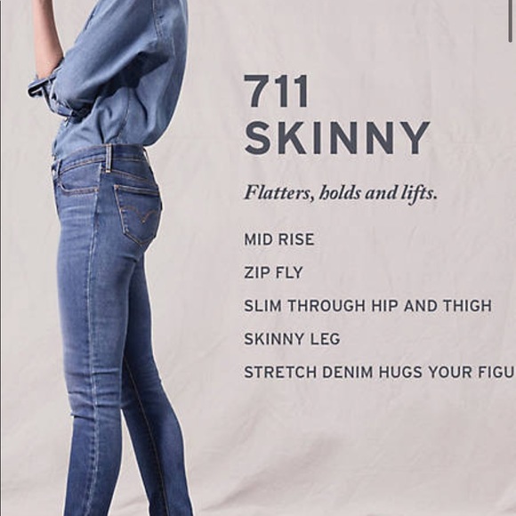 Levi’s 711 Skinny black/grey skinny jeans - Picture 3 of 6